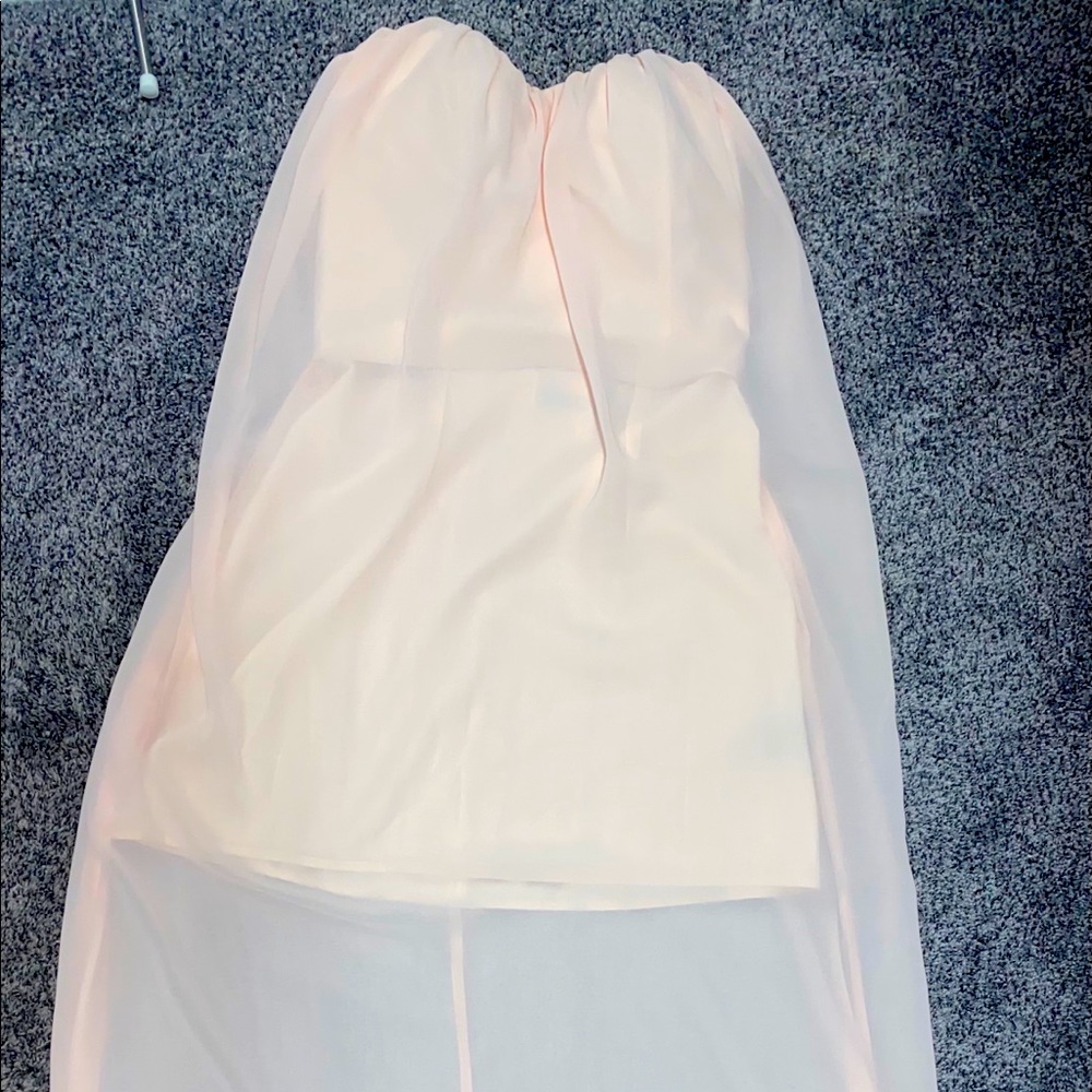 Peach Strapless Maxi Dress